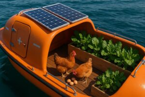 how to live for free on a lifeboat with chickens