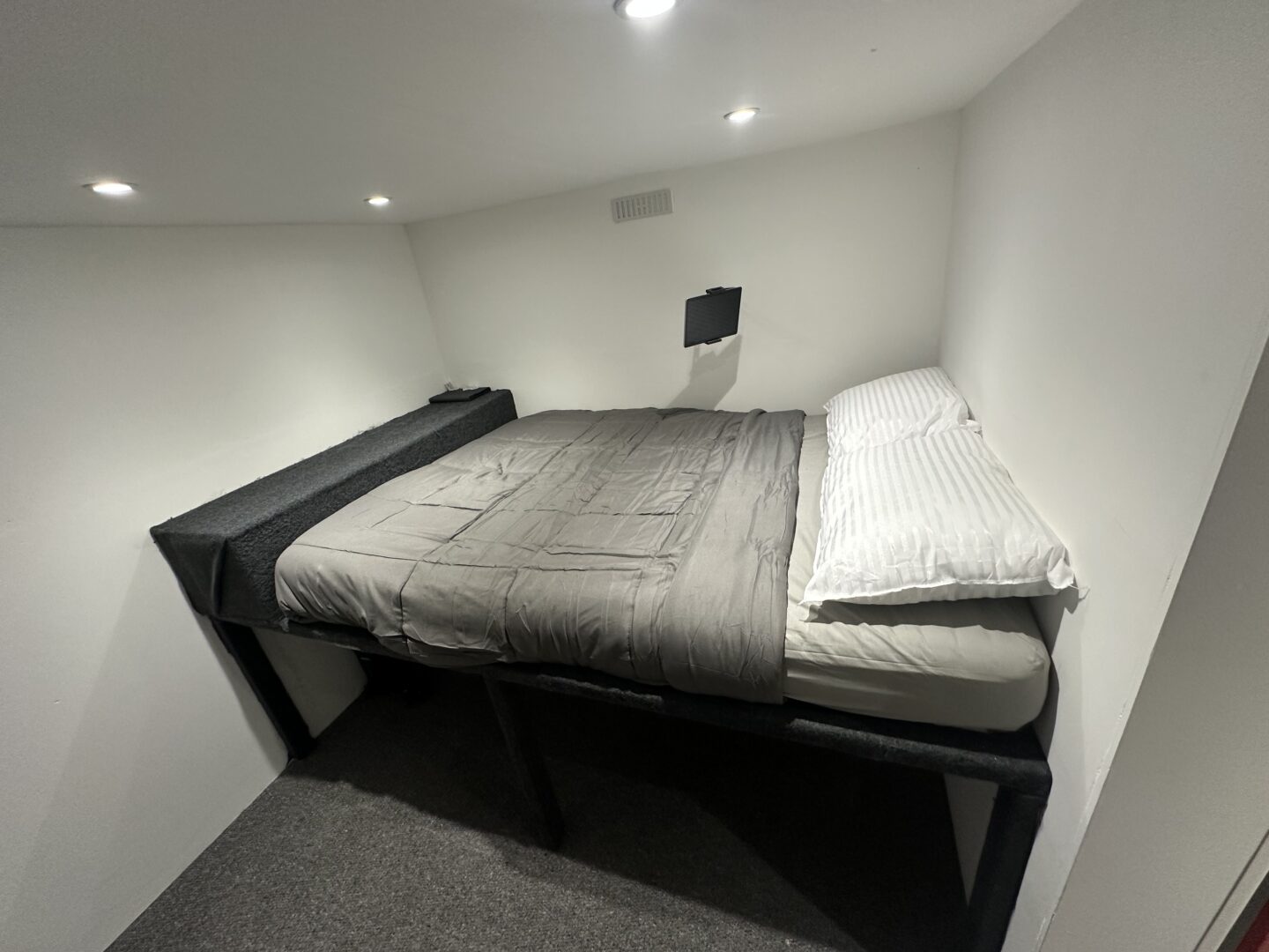 Bedroom hidden inside a garage